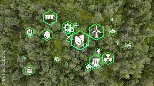 Circular economy, sustainability and sustainable development. Reusing, renovating and recycling. Circular economy concept. Energy consumption and CO2 or carbon dioxide emissions are increasing.