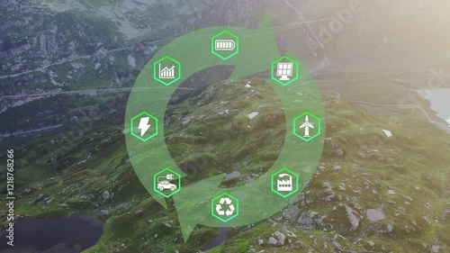 Circular economy concept for future business growth and environmental sustainability and reduce pollution for future business and environmental growth. 4k corporate video
