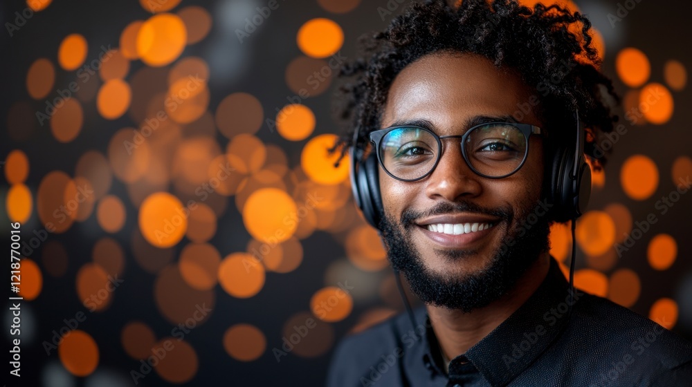 Smiling Man in Headphones Smiling Man in Headphones