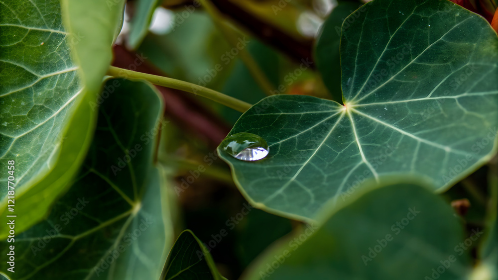 Rain water drop on green leaf closeup natural background Rain water drop on green leaf closeup natural background