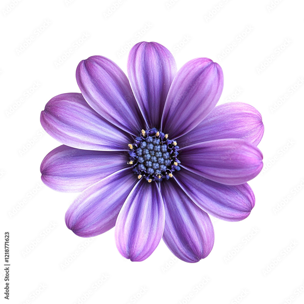 Purple Osteospermum flower blossom isolated on black background Purple Osteospermum flower blossom isolated on black background