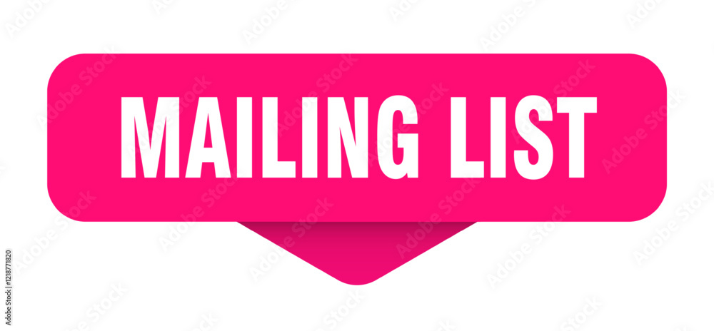 mailing list sticker. mailing list sign on transparent background