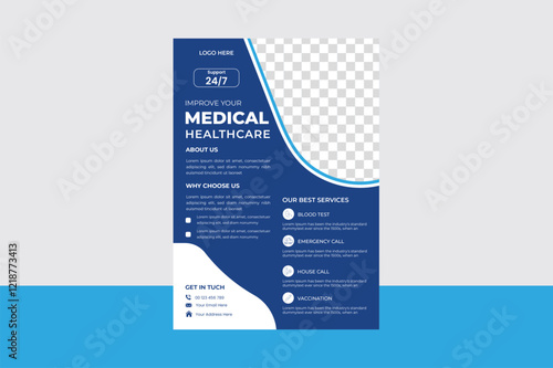 Professional pharmacy medical flyer template design