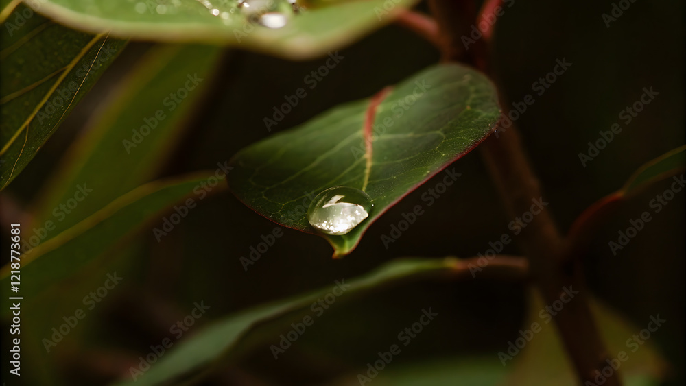 Rain water drop on green leaf closeup natural background Rain water drop on green leaf closeup natural background