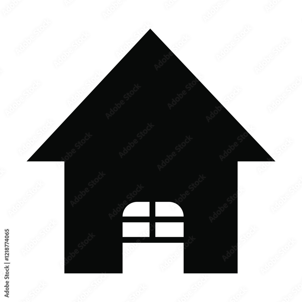 A straightforward minimalist black silhouette of a house icon vector design A straightforward minimalist black silhouette of a house icon vector design