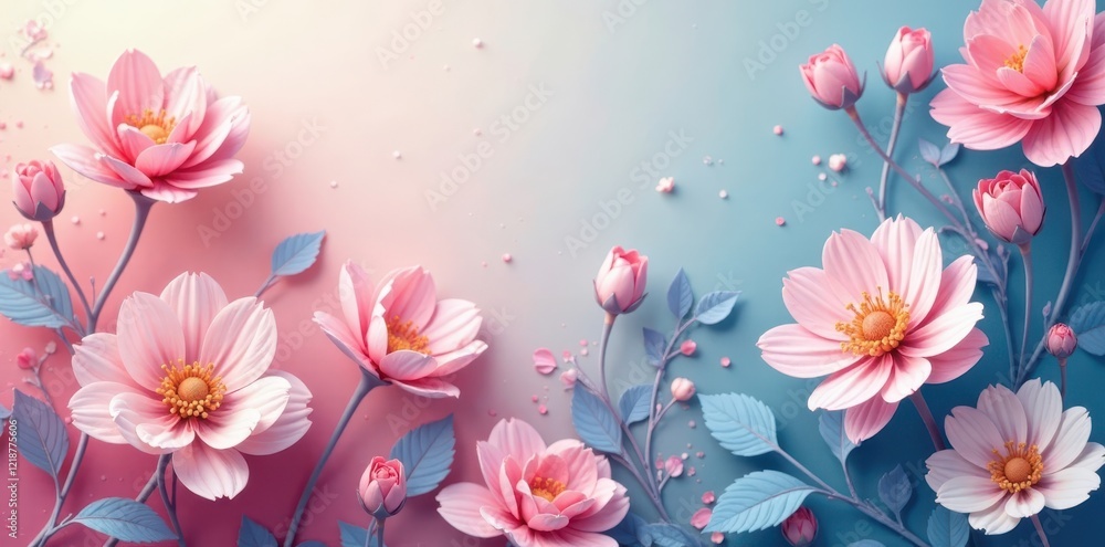 Swirling pastel floral shapes, minimalist style, muted tones, subtle, wall art Swirling pastel floral shapes, minimalist style, muted tones, subtle, wall art