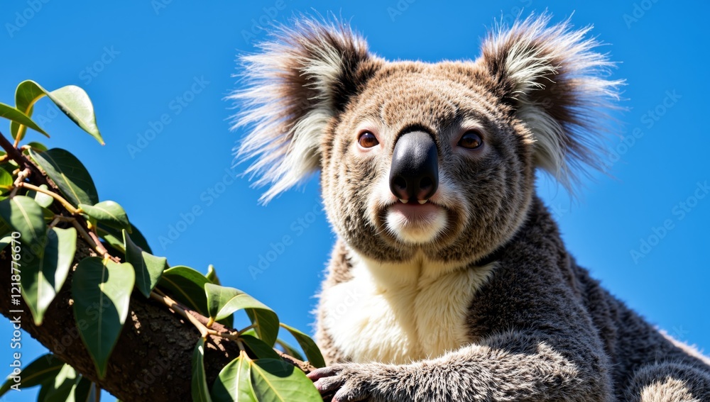Obraz premium Koala on eucalyptus branch wildlife photography