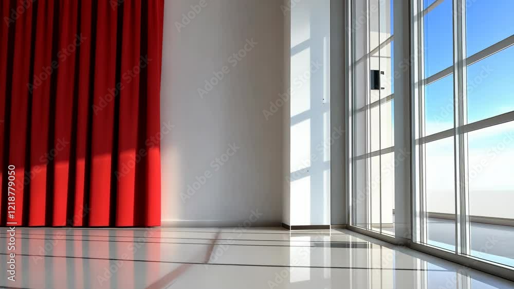 Sunlight is illuminating elegant curtains and window in a modern home interior, creating a warm atmosphere video 4k Sunlight is illuminating elegant curtains and window in a modern home interior, creating a warm atmosphere video 4k