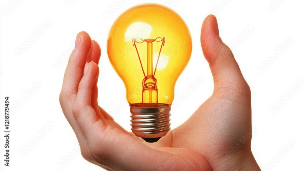 A hand gently cradles a glowing lightbulb, symbolizing an idea or innovation. A hand gently cradles a glowing lightbulb, symbolizing an idea or innovation.