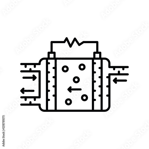 Solid Oxide Electrolyzer Technology (SOEC) line black icon. Sign for web page, mobile app,