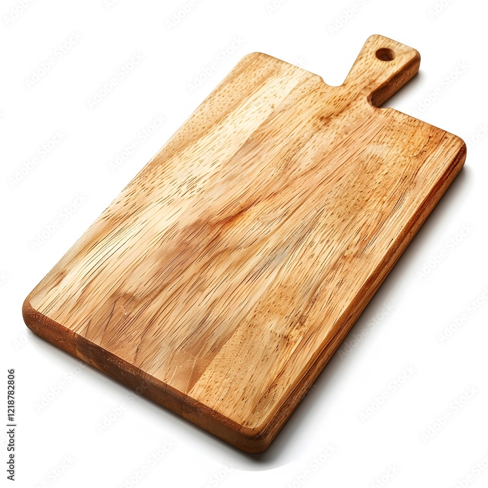 Fototapeta premium Rustic Wooden Cutting Board with Handle for Kitchen Use and Serving