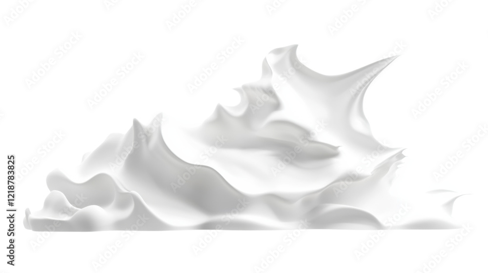 Whipped white cream on transparent background Whipped white cream on transparent background