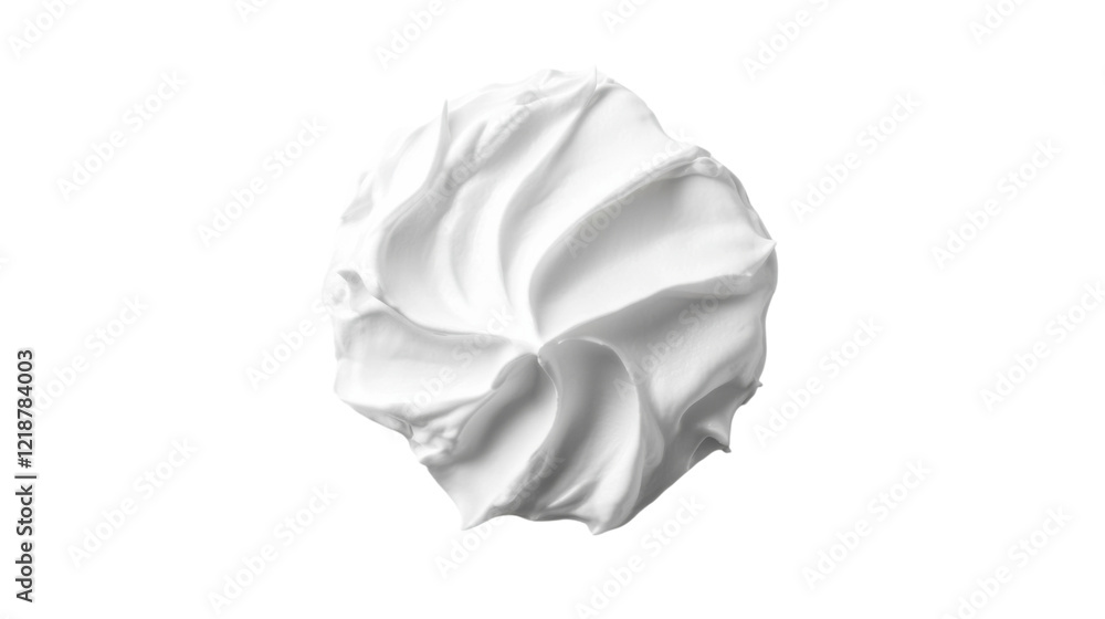 Whipped white cream on transparent background Whipped white cream on transparent background