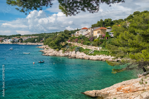 Beautiful rocky coast of the Adriatic Sea in Croatia