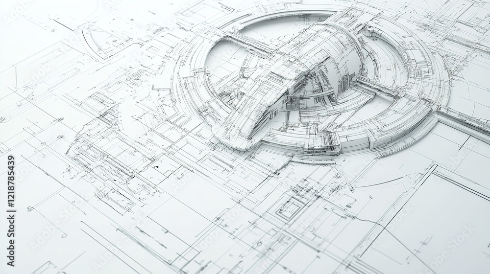 Architecture design: blueprint plan - illustration of a plan modern residential building / technology, industry, business concept illustration: real estate, Architecture design: blueprint plan - illustration of a plan modern residential building / technology, industry, business concept illustration: real estate,
