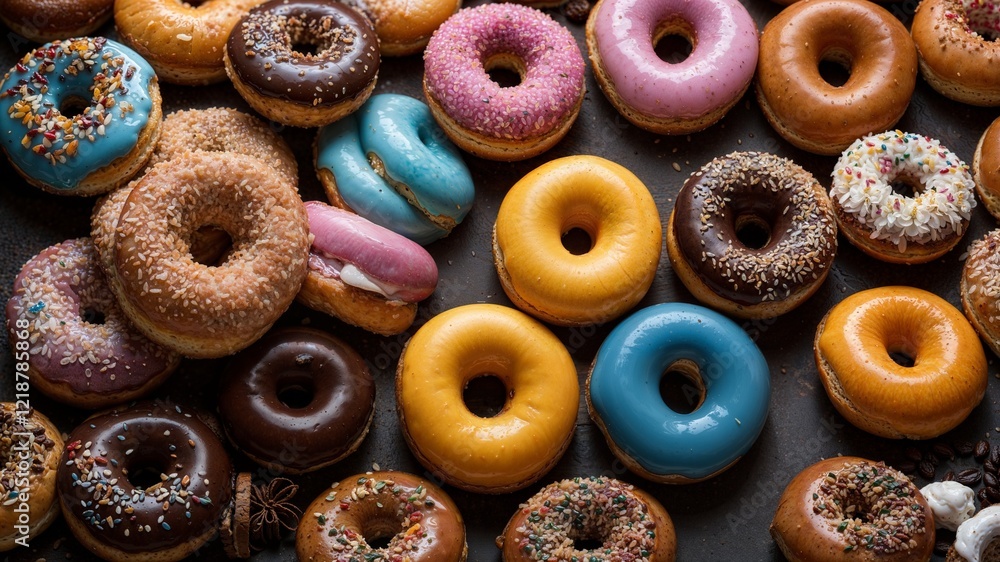 Lots of colorful and very delicious donuts. Generative AI. Lots of colorful and very delicious donuts. Generative AI.