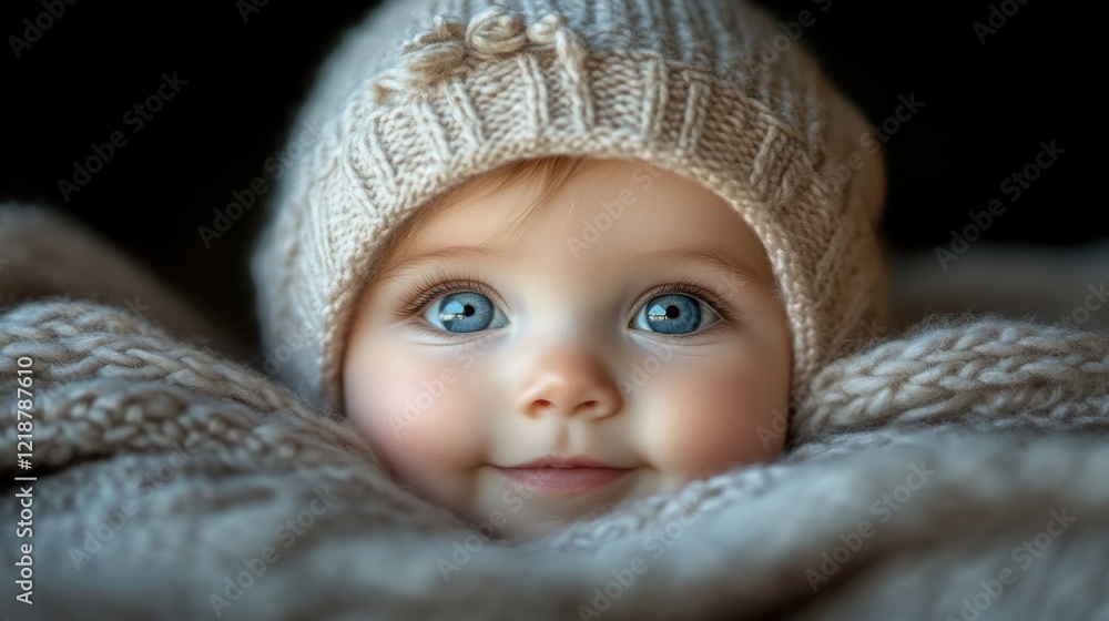 A smiling baby radiates joy, capturing the essence of innocence and warmth in a tender moment. A smiling baby radiates joy, capturing the essence of innocence and warmth in a tender moment.