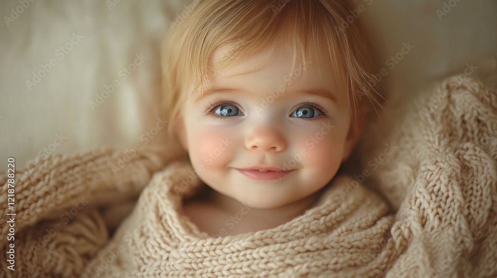 A smiling baby radiates joy, capturing the essence of innocence and warmth in a tender moment. A smiling baby radiates joy, capturing the essence of innocence and warmth in a tender moment.