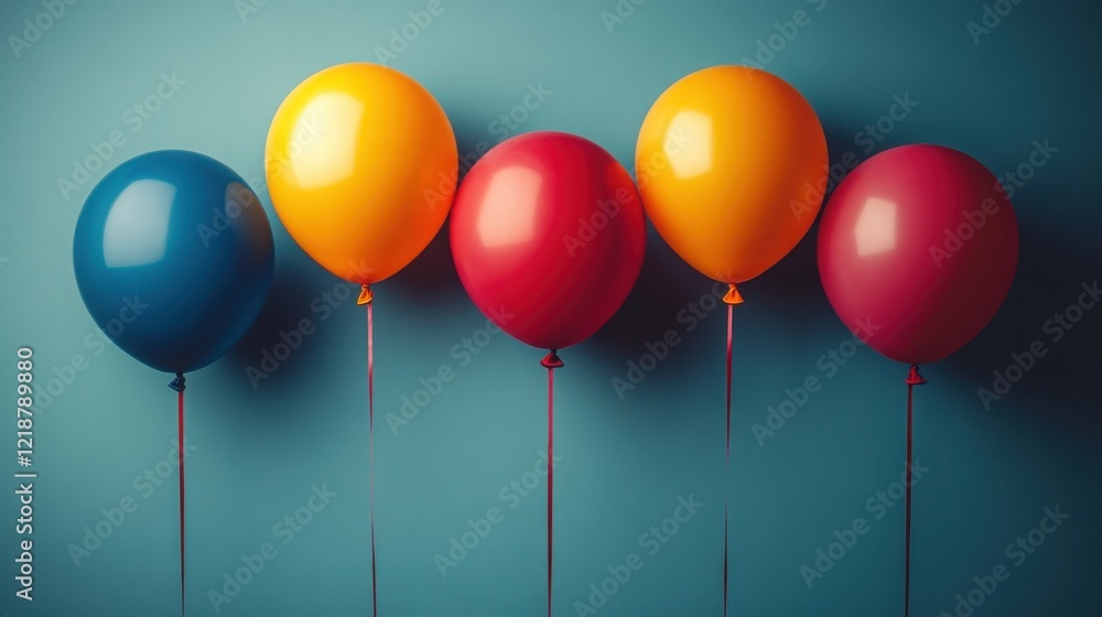 Bright Balloons Floating in Harmony, Symbolizing Joy and Celebration