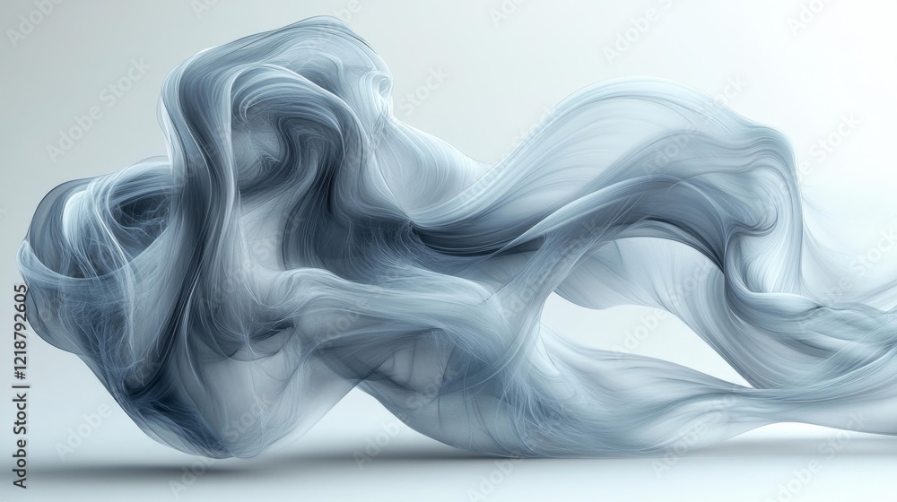 Fototapeta premium Elegant Gray Smoke Flow Art. Generative AI