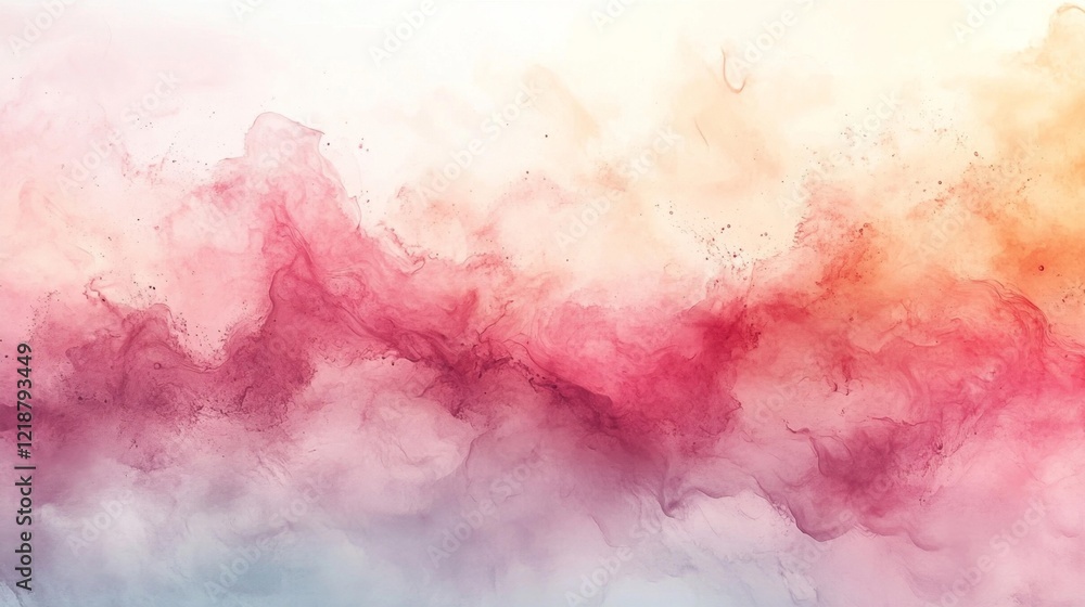 Fototapeta premium Abstract watercolor artwork in pink and red tones with delicate textures. Generative AI