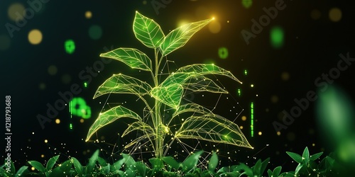 Glowing Sapling: A vibrant,...