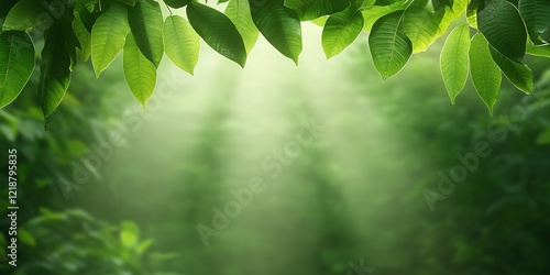 Green Leaves Frame: Lush gr...