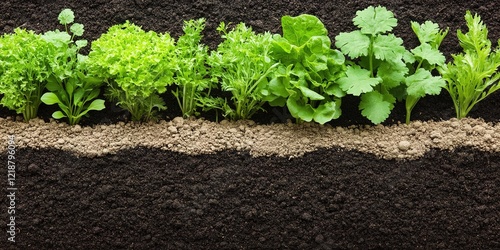 Fresh Greens in Soil: A vib...