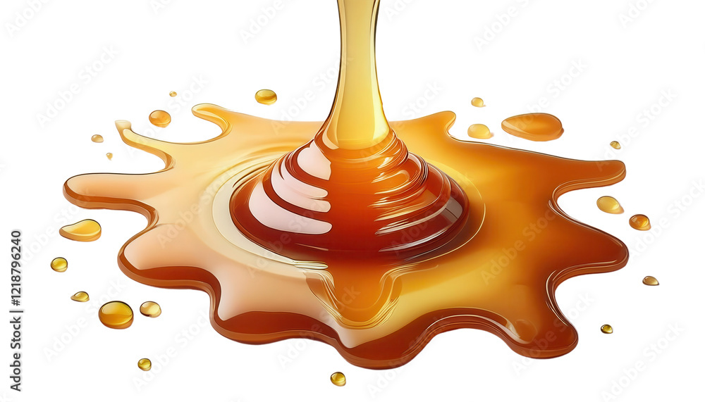Golden honey dripping into a sticky puddle, showcasing its rich texture and sweetness. Golden honey dripping into a sticky puddle, showcasing its rich texture and sweetness.
