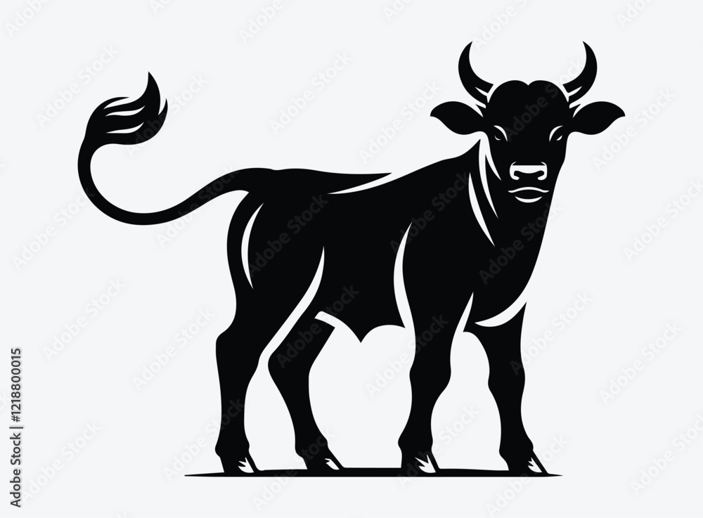 Black Calf Vector Illustration - Young Animal Symbolism Black Calf Vector Illustration - Young Animal Symbolism
