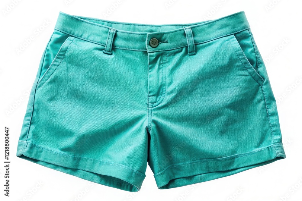 High-resolution image: turquoise summer shorts, isolated on a transparent background. Perfect for fashion designs. High-resolution image: turquoise summer shorts, isolated on a transparent background. Perfect for fashion designs.