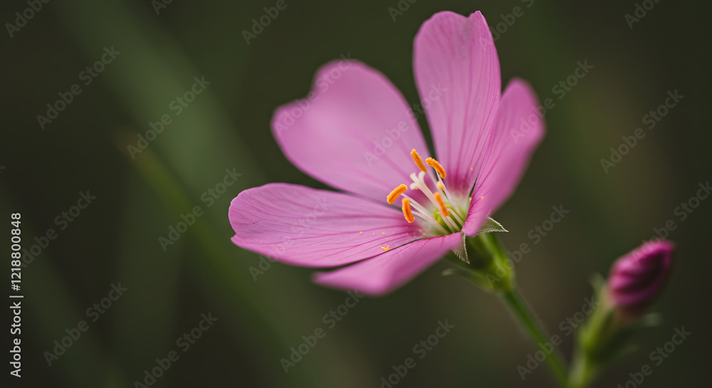 Close Up of a Pink Flower on a Stem Close Up of a Pink Flower on a Stem