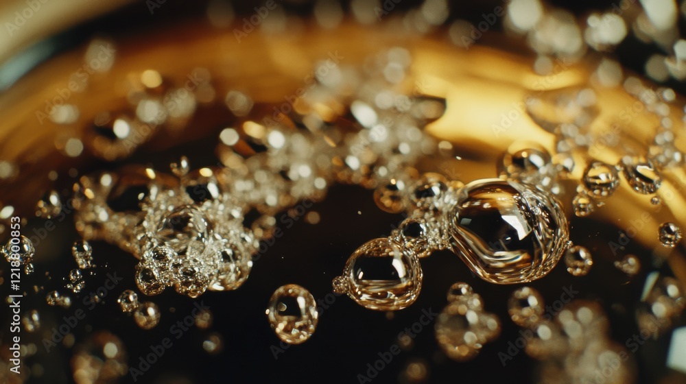 Close-up of droplets of clean tap water sparkling Close-up of droplets of clean tap water sparkling