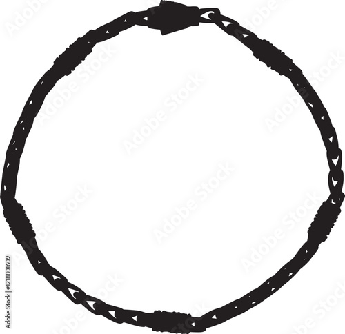 necklace made silhouette in vector