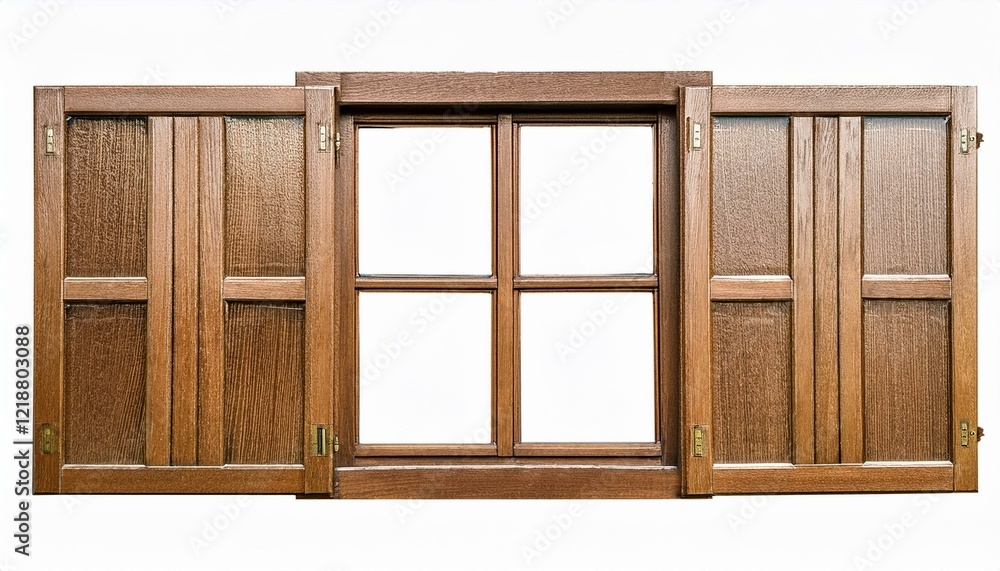 wooden window isolated on a white background wooden window isolated on a white background