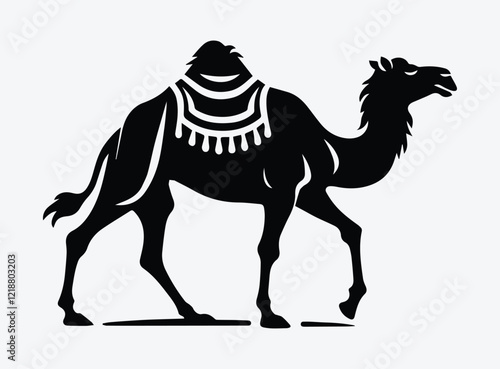  Black Camel Vector Illustration - Desert Animal Symbolism