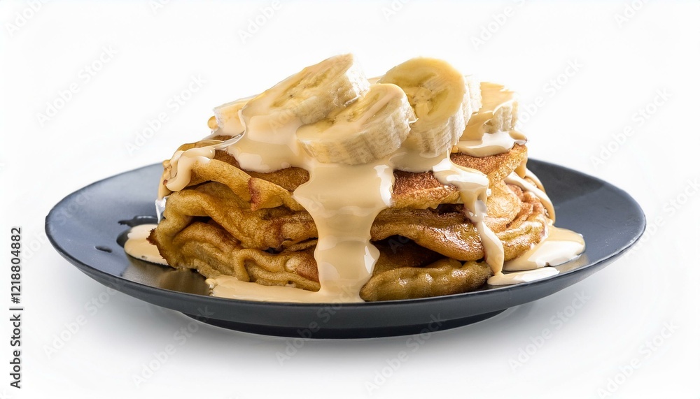 roti gluay thai banana pancake with condensed milk isolated on white background white background roti gluay thai banana pancake with condensed milk isolated on white background white background