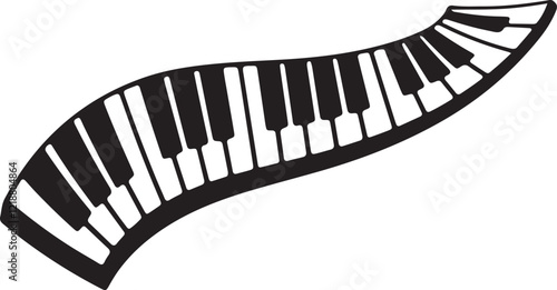 Illustration of piano keyboard waves