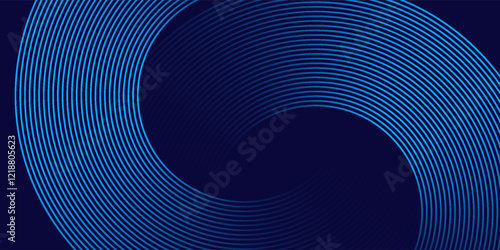Abstract blue glowing geometric lines modern shiny blue circle lines pattern. Suit for cover   banner  brochure