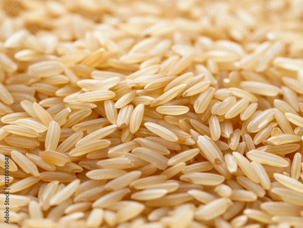 Close-up of brown rice grains. Focused view of uncooked brown rice grains. Highlighting their nutritional benefits and natural color. Ideal for health food blogs and dietary guides. Close-up of brown rice grains. Focused view of uncooked brown rice grains. Highlighting their nutritional benefits and natural color. Ideal for health food blogs and dietary guides.