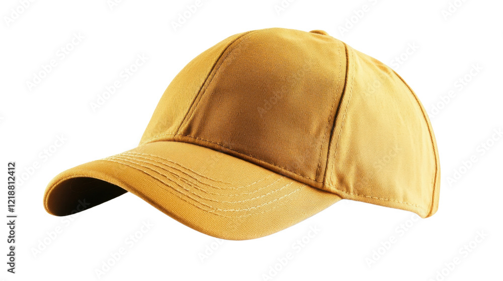 Fototapeta premium Yellow baseball cap on transparent background