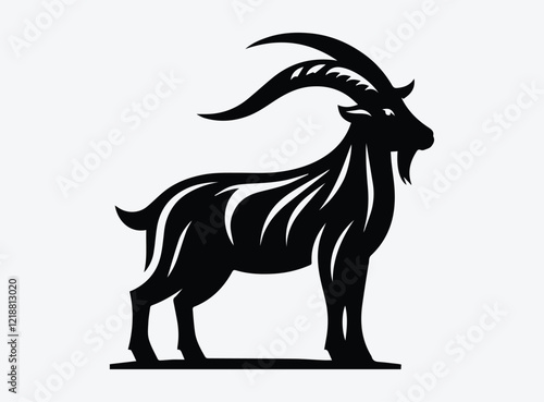 Black the ram goat Vector Illustration - Symbol of Independence and Resourcefulness