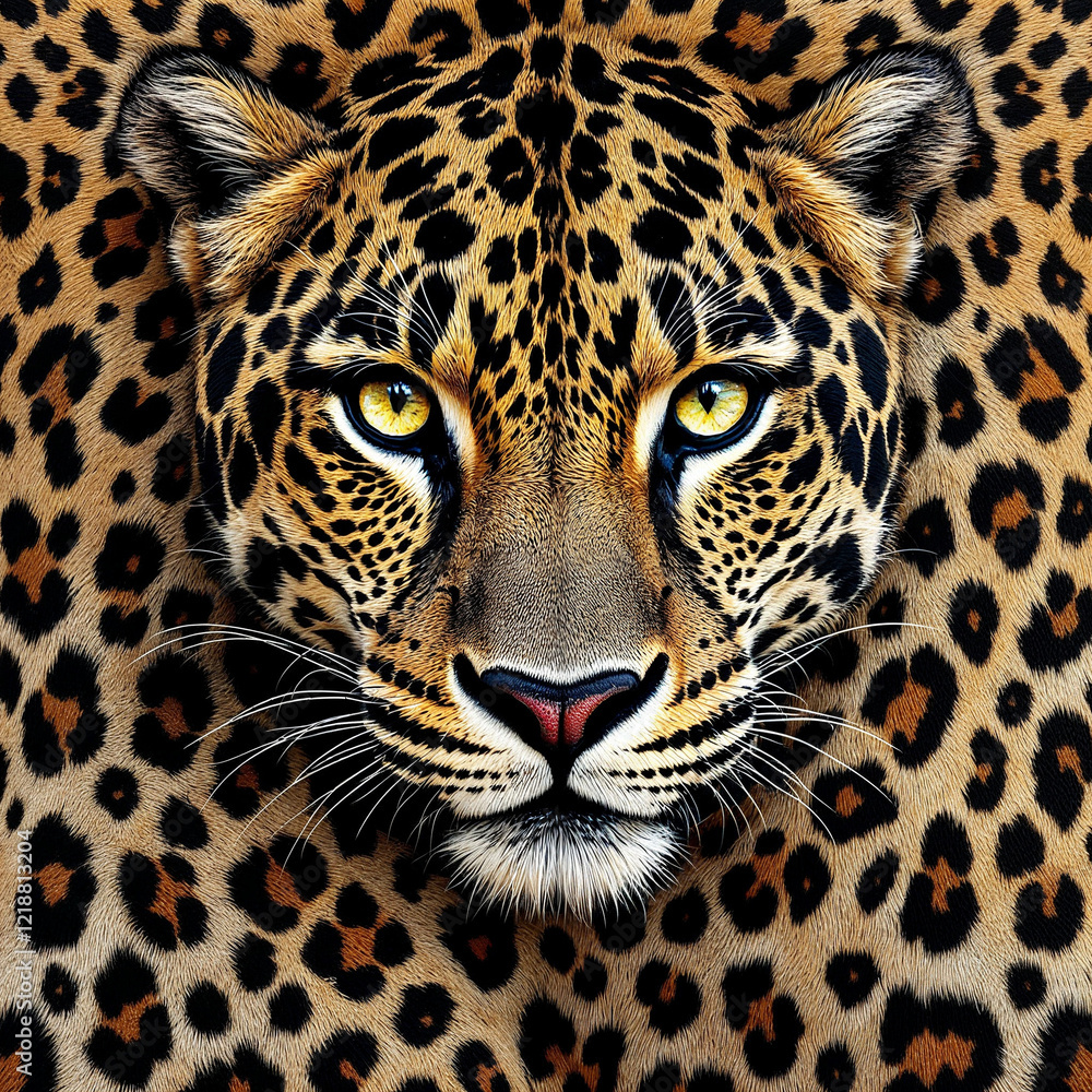Fototapeta premium Illustration of leopard and leopard texture, leopard pattern