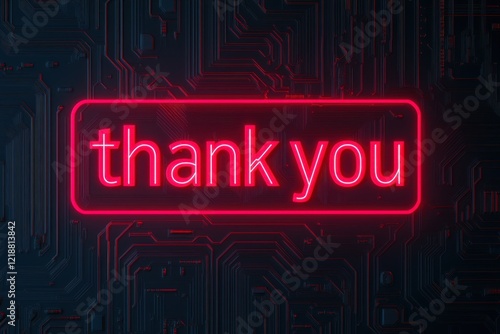 Creative thank-you cards on detailed circuit design digital art photo