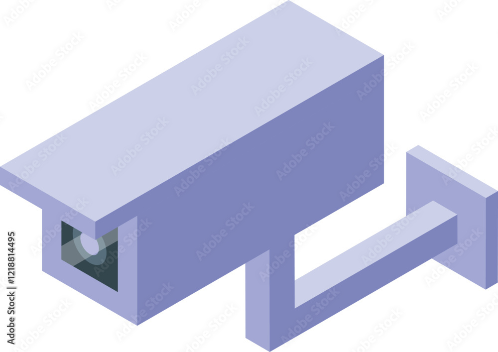 Isometric outdoor security camera monitoring an area, providing surveillance and protection Isometric outdoor security camera monitoring an area, providing surveillance and protection