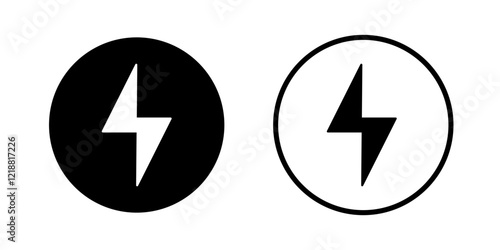 Thunder icon Circle flash electric Charge, Bolt, simple Design, vector illustration