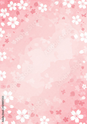 春の背景、桜のイラスト素材