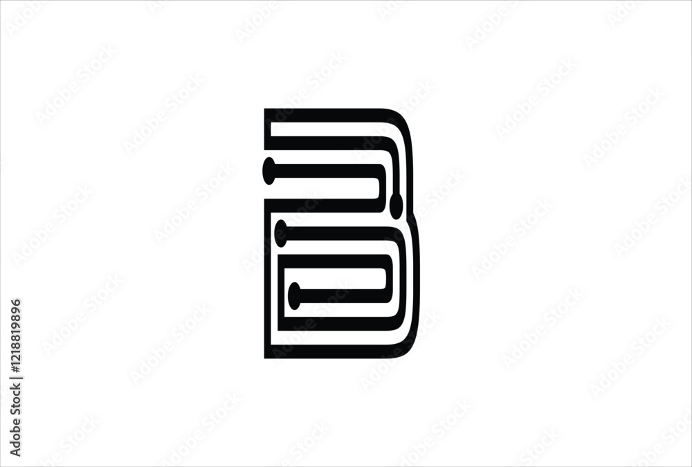 Letter B logo Thin lines elegant letter B logo Vector Template Letter B logo Thin lines elegant letter B logo Vector Template