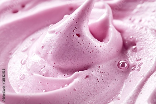 Wallpaper Mural High-resolution image capturing the delicate texture of a pink, foamy creamy cosmetic product with visible bubbles and a frothy consistency, perfect for beauty and skincare concepts.  Torontodigital.ca