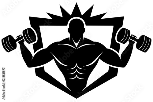 logo of  fitness design silhouette vector